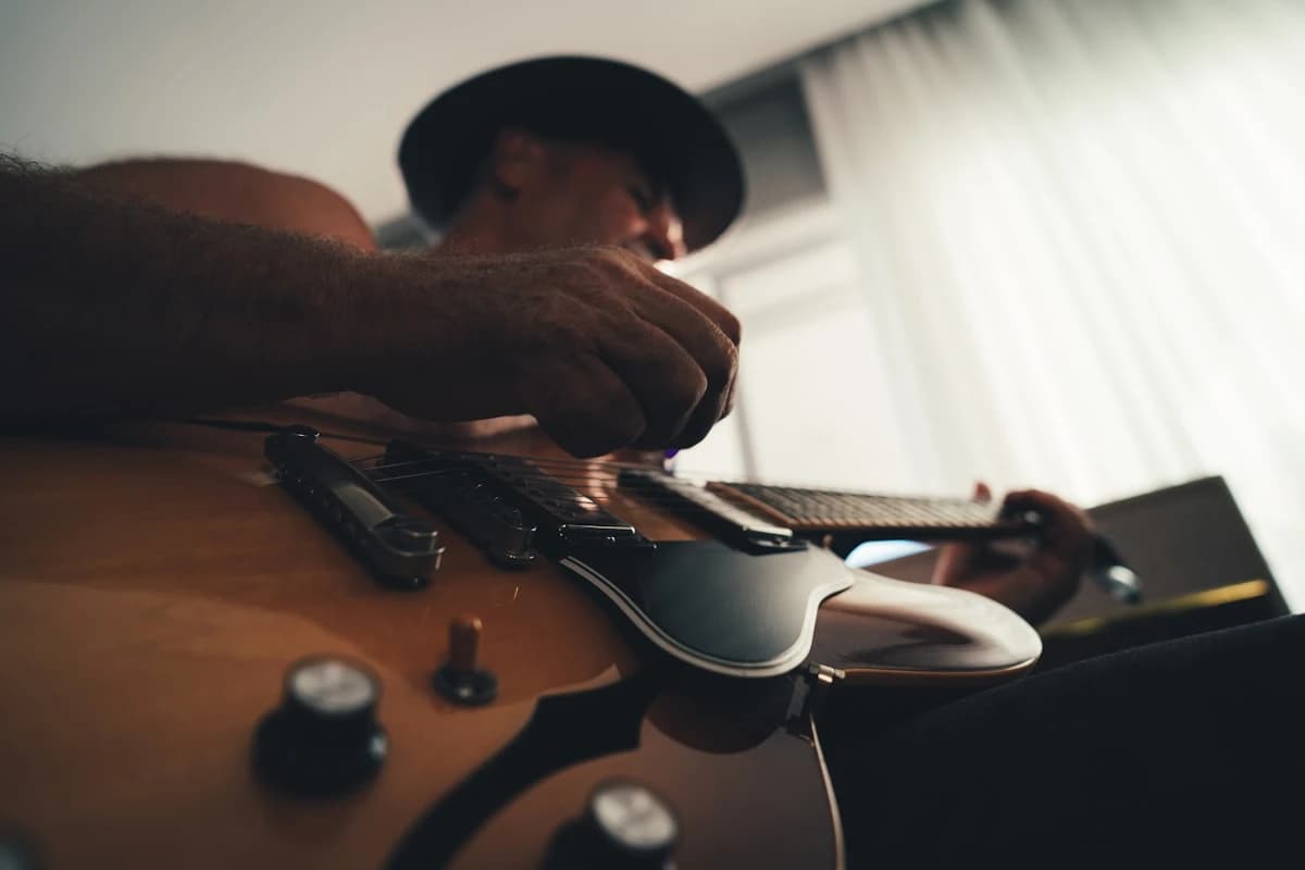 Songwriter demoing an arrangement with the AI instrumental generator