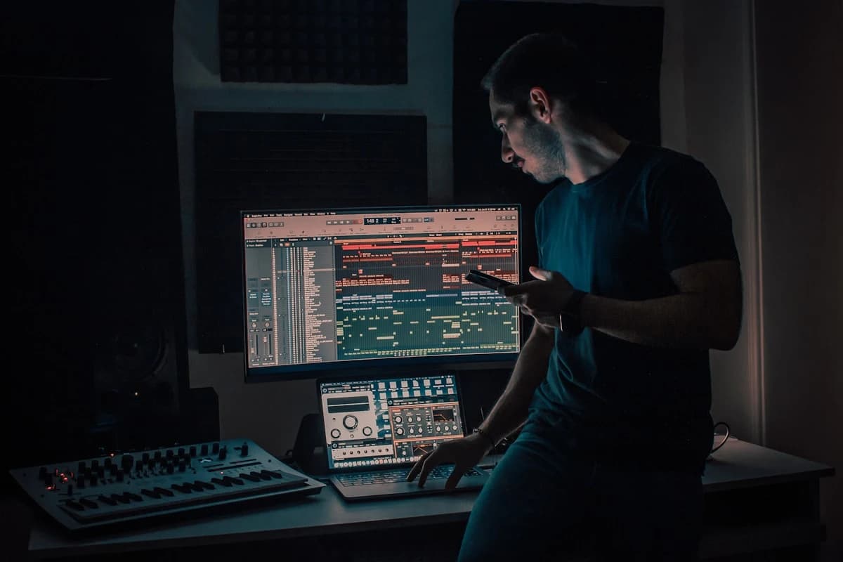 Producer turning an unfinished sketch into a full arrangement