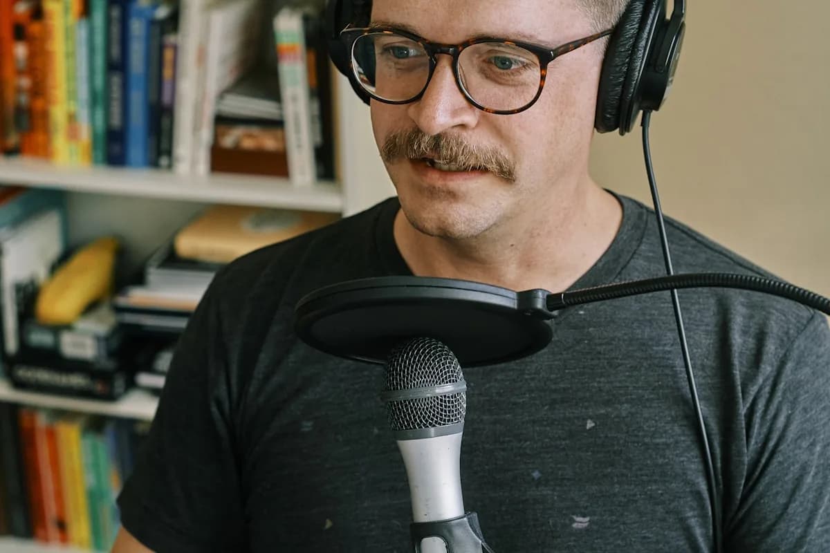 Podcast producer fitting extended theme music to an episode open