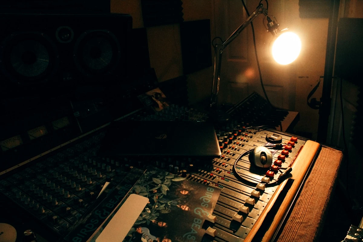 AI instrumental generator workspace with a vocal take loaded and arrangement controls open